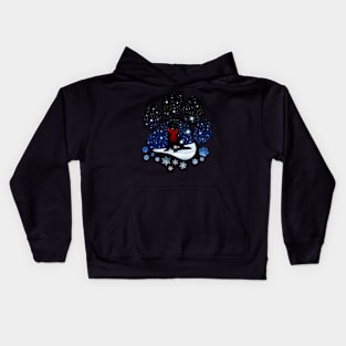 Snow Paw Newfoundland Christmas Winter Holiday Kids Hoodie